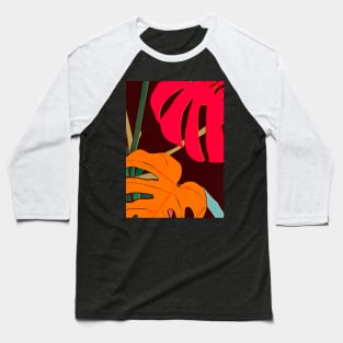 Monstera Plant Abstract Baseball T-Shirt